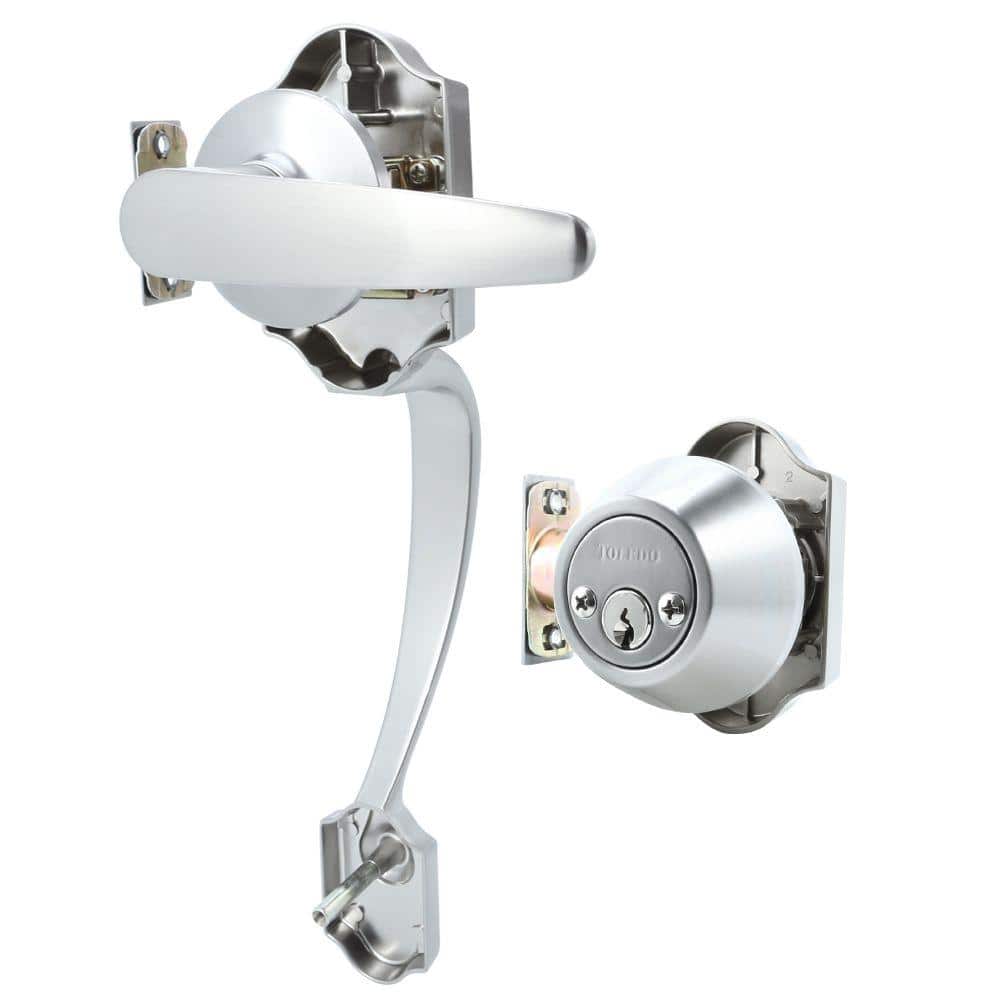 TOLEDO Cordoba Double Cylinder Satin Nickel Door Handleset (2)