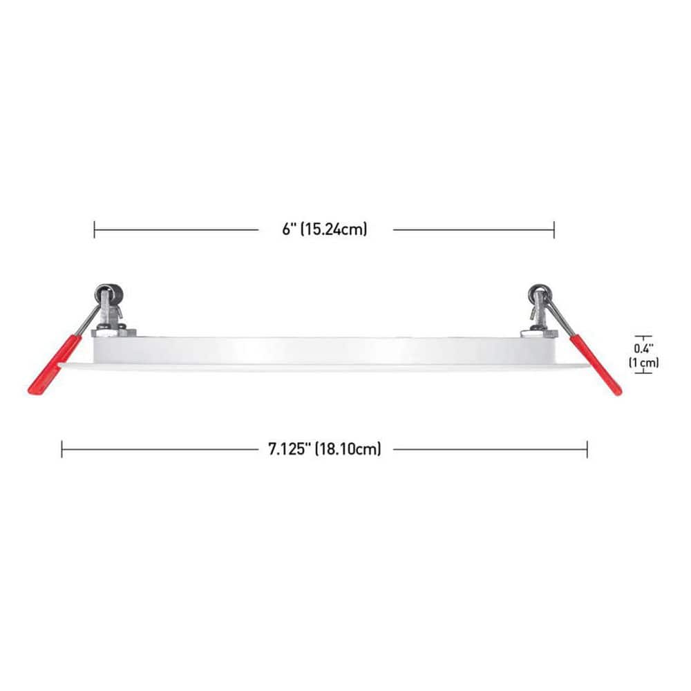 Commercial Electric 1-Pack 6 in. Elite Series Ultraslim Integrated LED Adjustable CCT 3-Level Lumen Select Dimmable Canless Recessed Light (3)