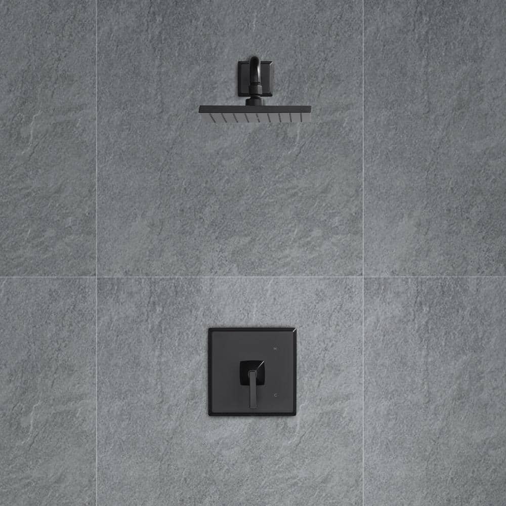 Ultra Faucets Lotto Single Handle 1-Spray Shower Faucet 1.8 GPM with Pressure Balance, Anti Scald in Matte Black (Valve Included) (2)