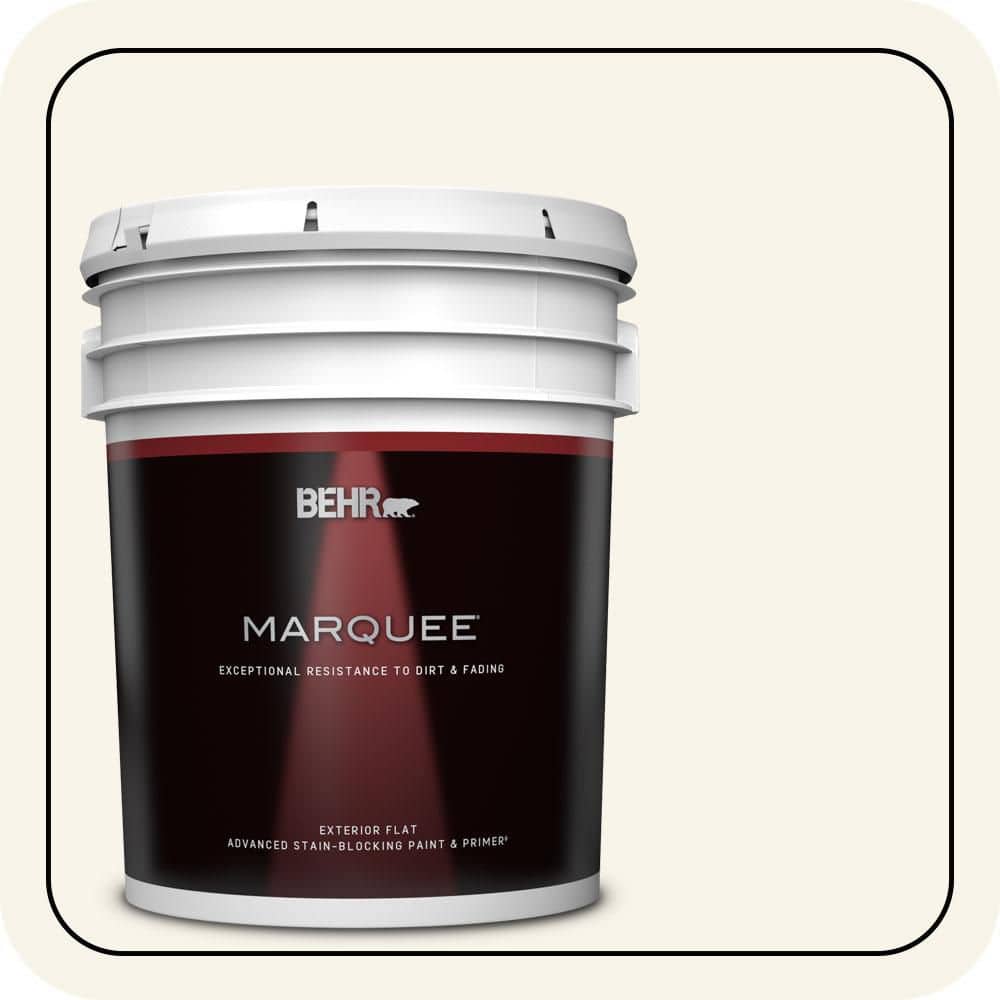 BEHR MARQUEE 5 gal. Designer Collection #DC-005 Natural White Flat Exterior Paint & Primer