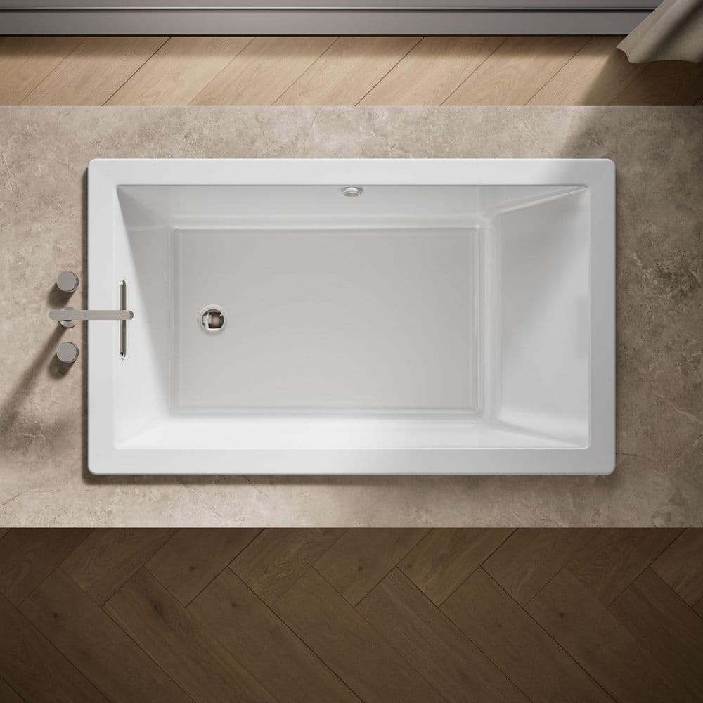 KOHLER Underscore 60 in. x 36 in. Rectangular Whirlpool Bathtub with Reversible Drain in White (3)
