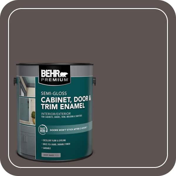 BEHR PREMIUM 1 gal. #790B-6 Stone Hearth Semi-Gloss Enamel Interior/Exterior Cabinet, Door & Trim Paint (2)