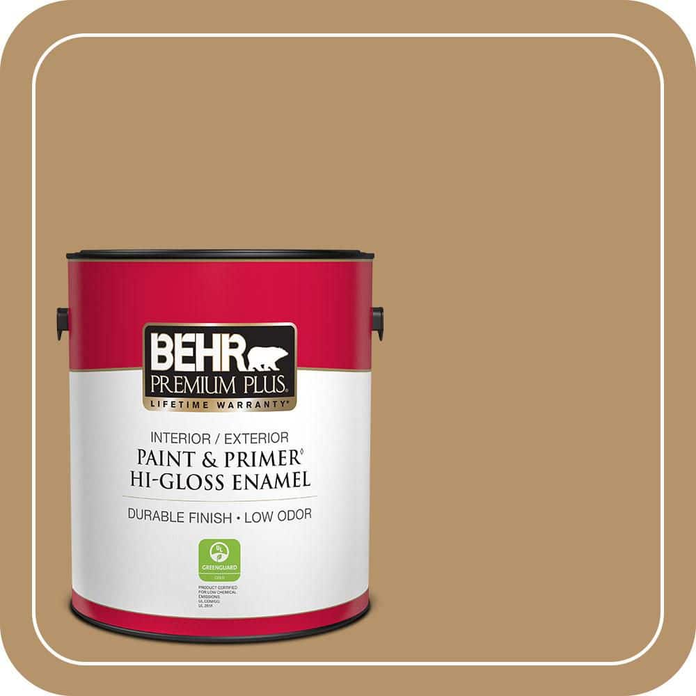 BEHR PREMIUM PLUS 1 gal. #MQ2-15 Baguette Hi-Gloss Enamel Interior/Exterior Paint & Primer