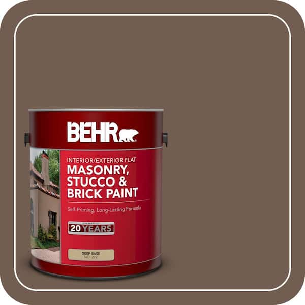BEHR 1 gal. #PFC-35 Rich Brown Flat Interior/Exterior Masonry, Stucco and Brick Paint (2)