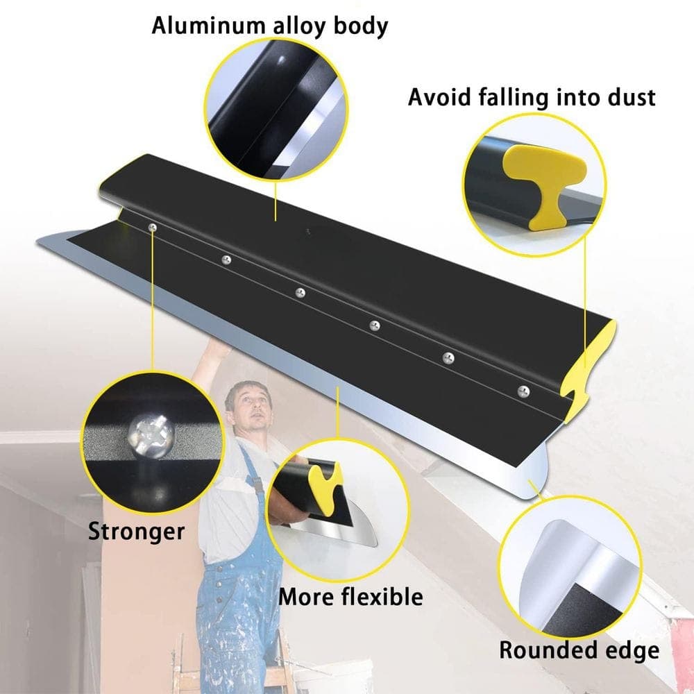 Laybus 16 in. Drywall Skimming Blade, All Body Made of Aluminum, Blade Made of European Stainless Steel, Professional Tool (2)