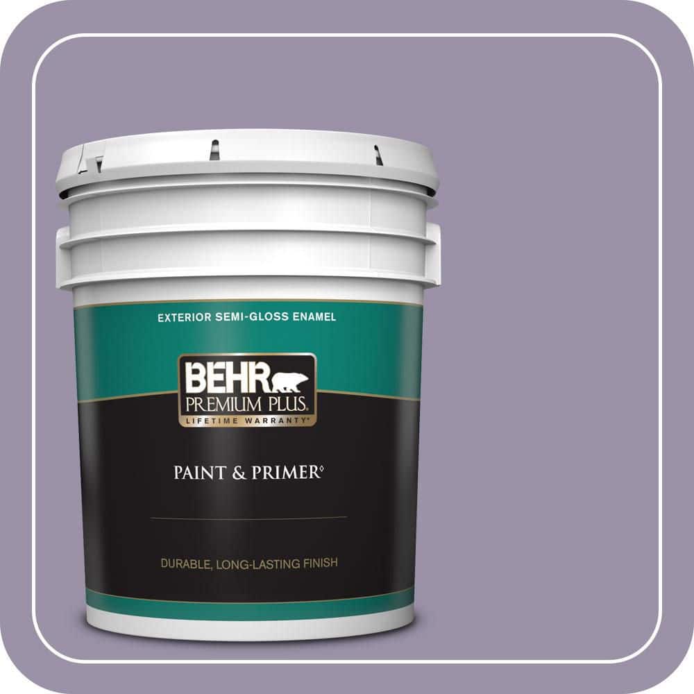 BEHR PREMIUM PLUS 5 gal. #650F-4 Delectable Semi-Gloss Enamel Exterior Paint & Primer