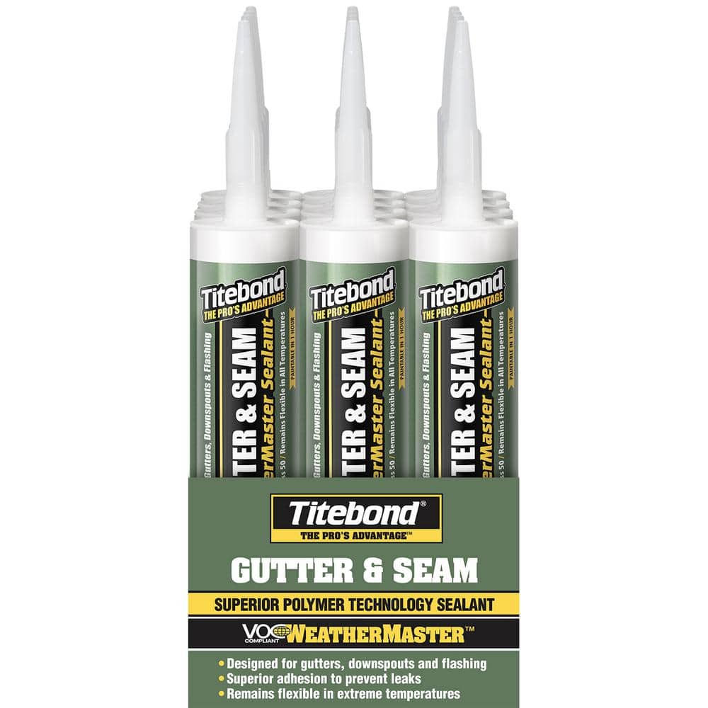 Titebond 9.5 Oz. WeatherMaster Gutter and Seam Sealant - White (12-Pack)