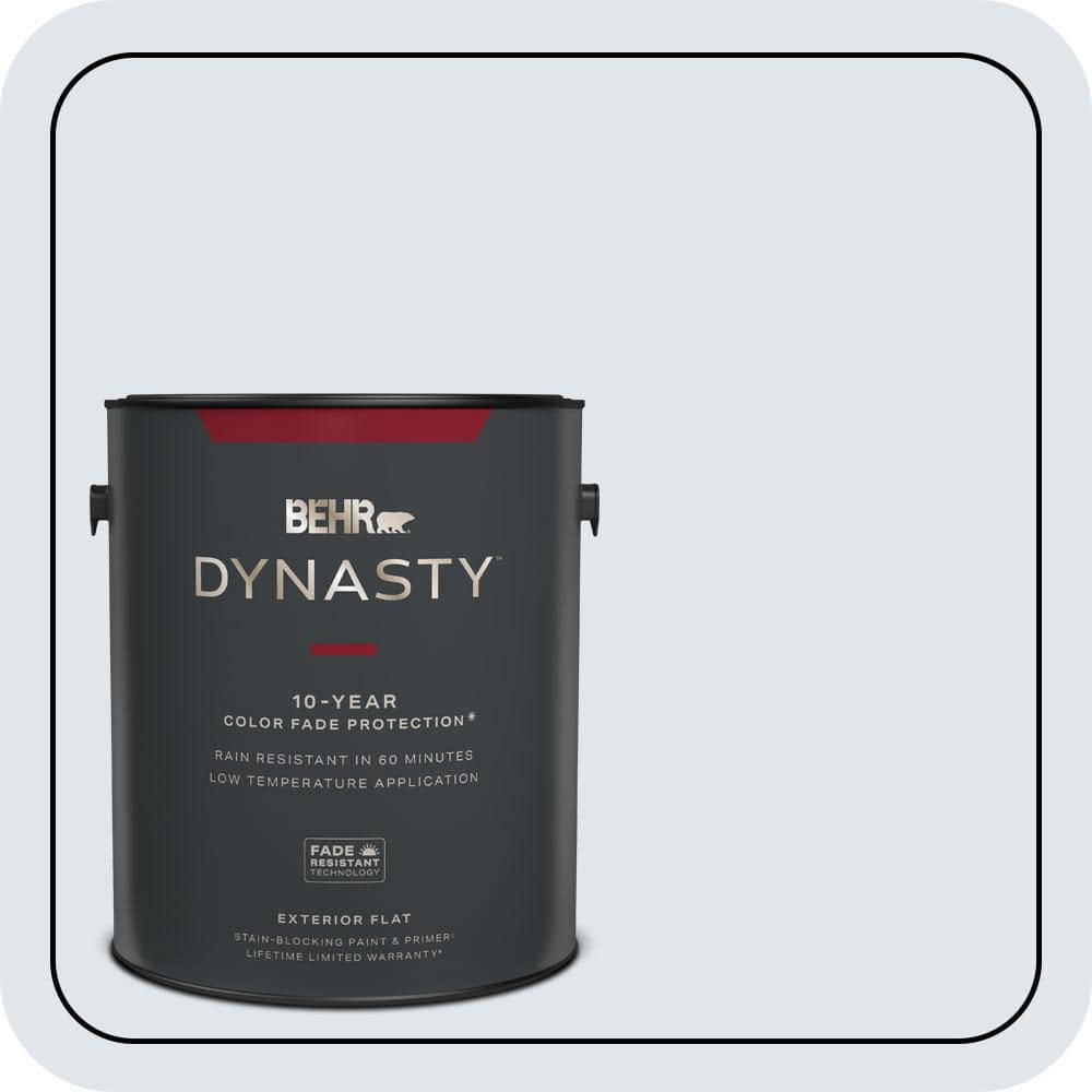 BEHR DYNASTY 1 gal. #590E-1 Lavender Ice Flat Exterior Stain-Blocking Paint & Primer