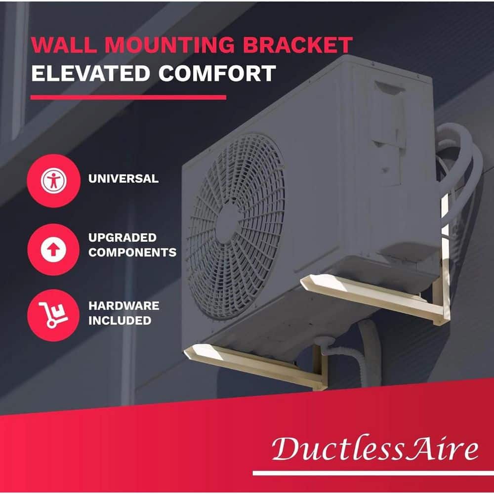 DuctlessAire 9000 - 36000 BTU Outdoor Wall Mounting Bracket for Ductless Mini Split Air Conditioners and Heat Pumps (2)