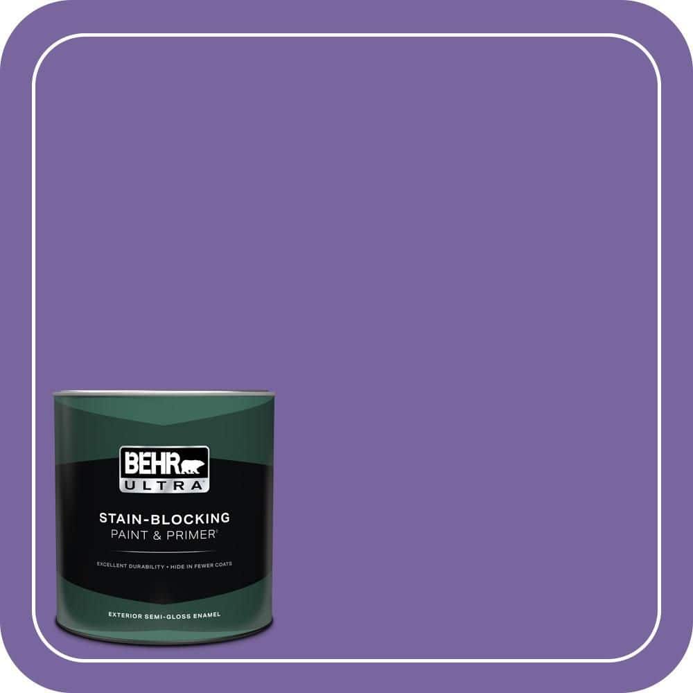 BEHR ULTRA 1 qt. #PPU16-03 Purple Paradise Semi-Gloss Enamel Exterior Paint & Primer
