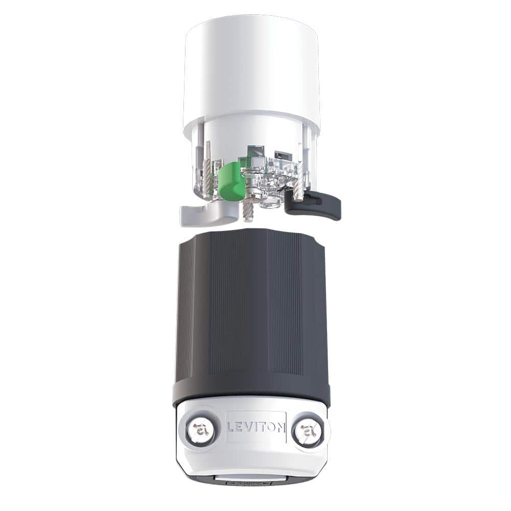 Leviton Black & White Lever Edge 15 Amp 125 Volt Straight Blade Connector, NEMA 5-15R, 2P, 3W, Industrial Grade 5269E-BX (1)