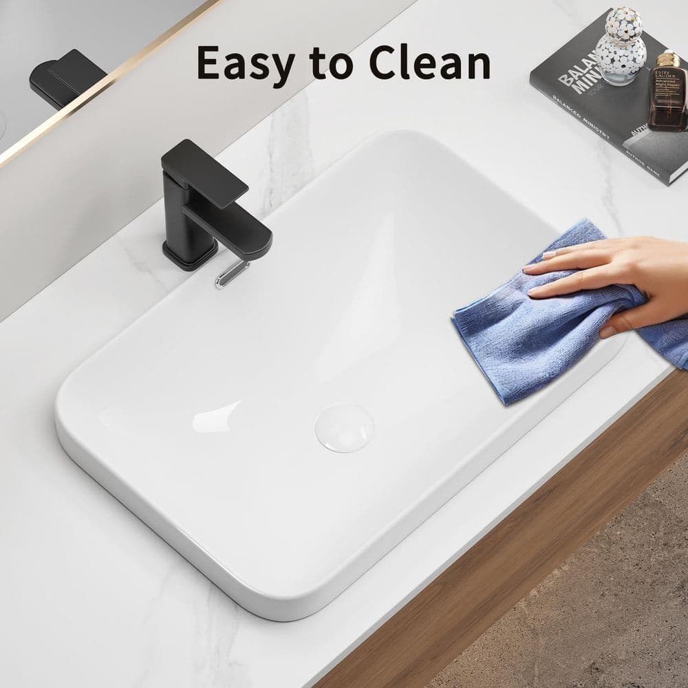 Lycvki 22.05 in. Undermount Rectangular Bathroom Sink in White (2)