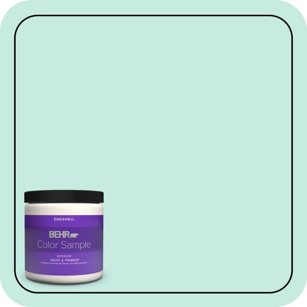 BEHR PREMIUM PLUS 8 oz. #P440-2 Clear Aqua Eggshell Enamel Interior Paint & Primer Color Sample