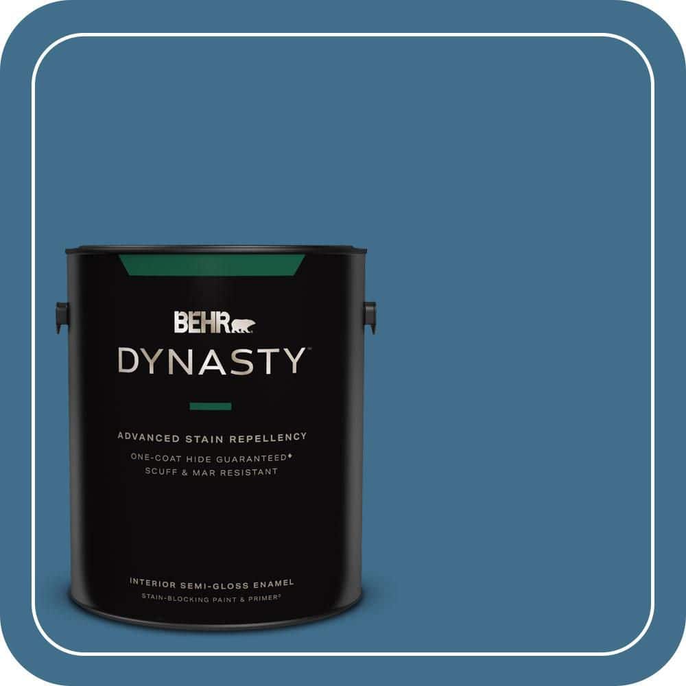 BEHR DYNASTY 1 gal. #M500-5 Sojourn Blue One-Coat Hide Semi-Gloss Enamel Interior Stain-Blocking Paint & Primer