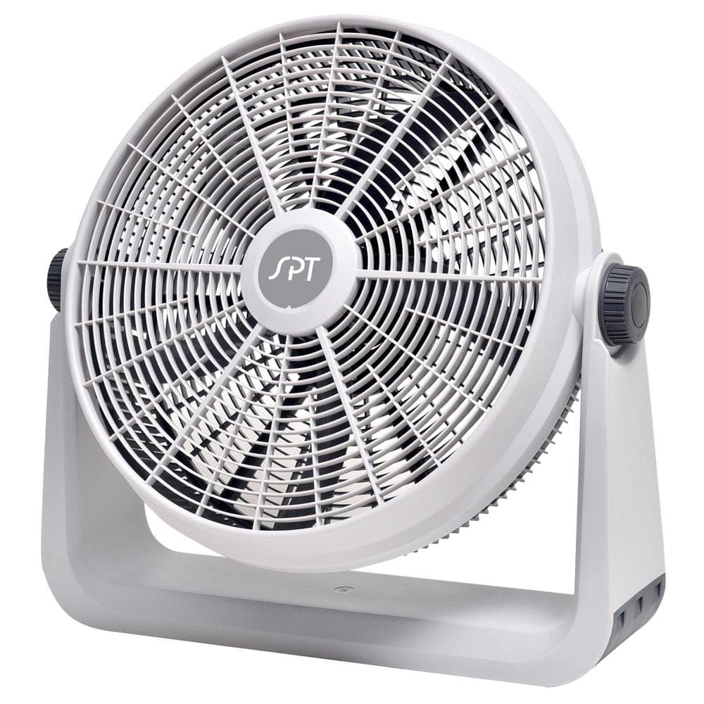 SPT 20 in. 3 Fan Speeds Air Circulator Floor Fan in Light Grey with 110° Pivoting Head and Carry Handle (1)