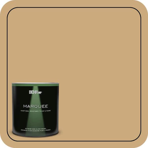 BEHR MARQUEE 1 qt. #S300-4 Flax Straw Semi-Gloss Enamel Exterior Paint & Primer (2)