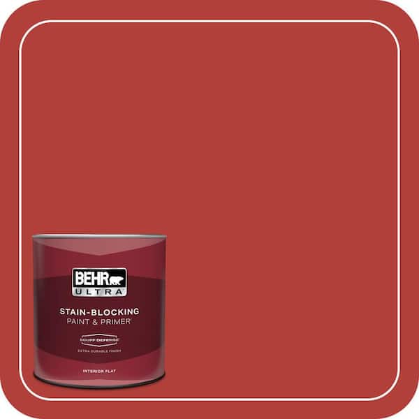 BEHR PREMIUM PLUS #170B-7 Red Tomato Flat Low Odor & Primer (4)