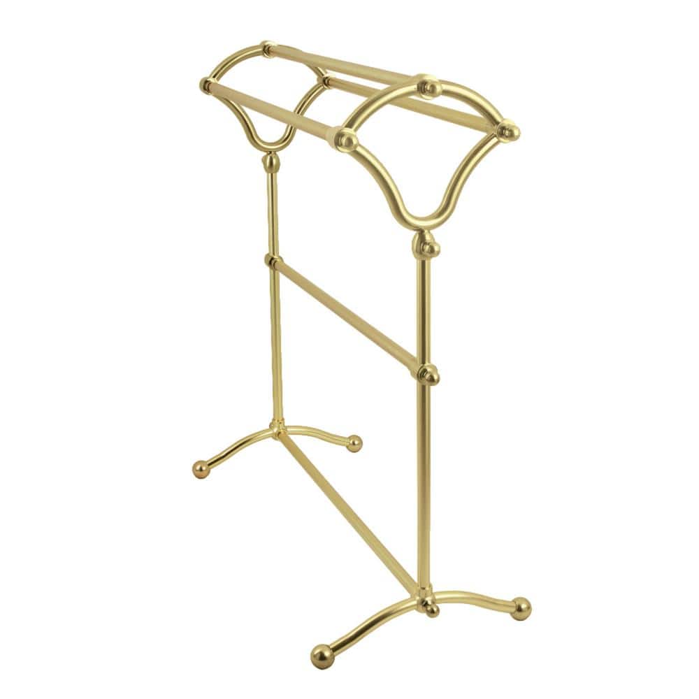 Kingston Brass Edenscape 3-Bar Freestanding Towel Rack in Brushed Brass (1)
