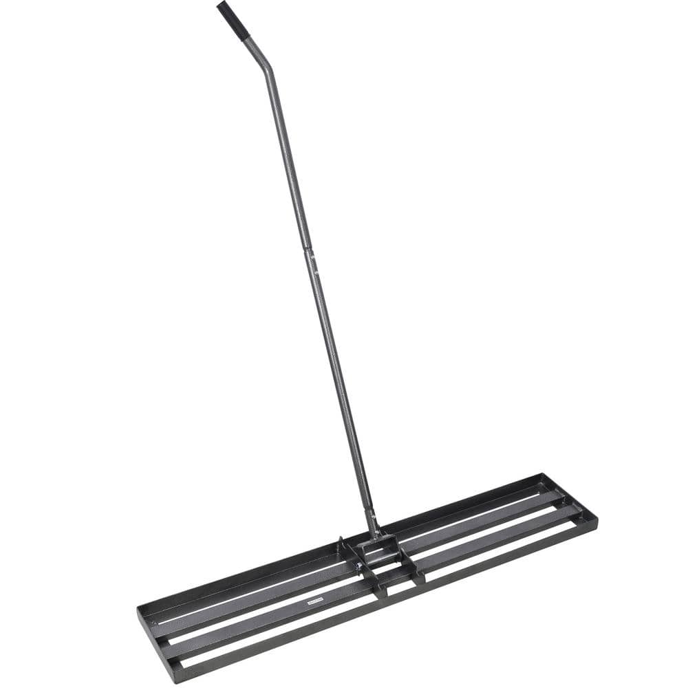 maocao hoom Lawn Leveling Rake, 48"x 10" lawn Leveling Tool, Heavy Duty Effort Saving Lawn Level Tool,7 FT Steel Handle Lawn Leveler (1)