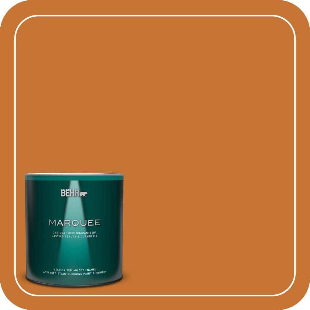 BEHR MARQUEE 1 qt. #S-H-270 October Semi-Gloss Enamel Interior Paint & Primer