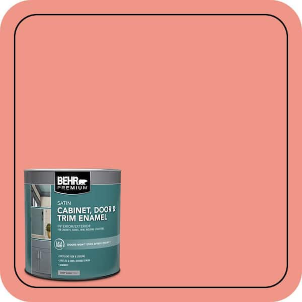 BEHR PREMIUM 1 qt. #P180-4 Guava Jelly Satin Enamel Interior/Exterior Cabinet, Door & Trim Paint (2)