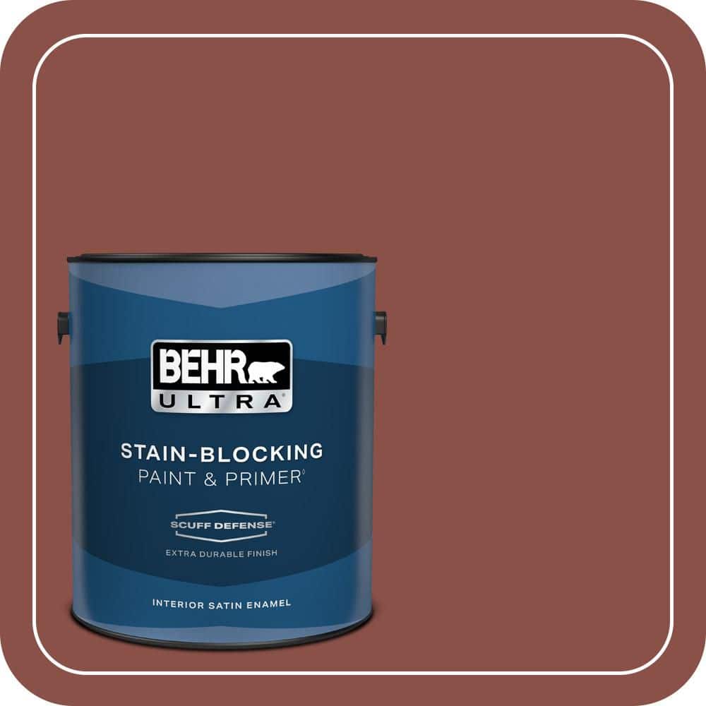 BEHR ULTRA 1 gal. #S150-6 Spiced Berry Extra Durable Satin Enamel Interior Paint & Primer (1)