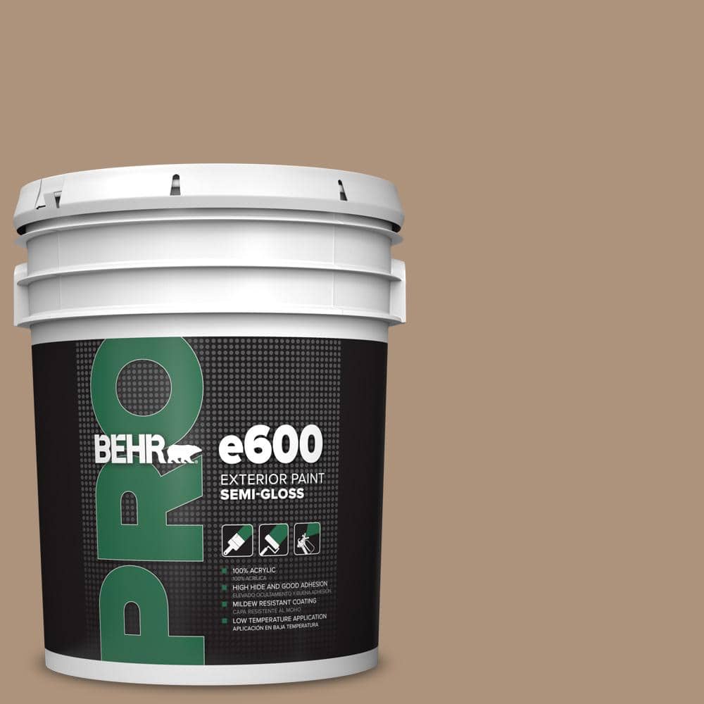 BEHR PRO 5 gal. #PPU4-04 Soft Chamois Semi-Gloss Exterior Paint