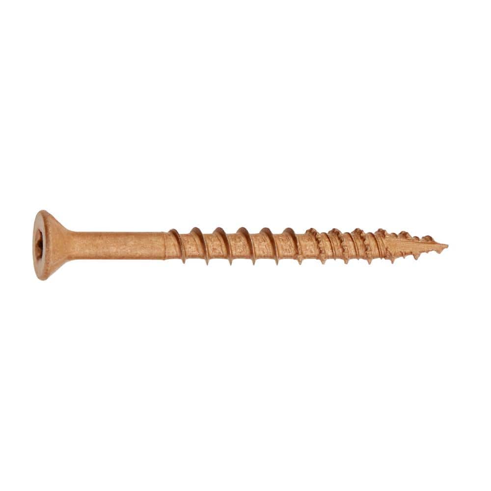 Everbilt 5-Pack #8 x 2 in. Brown 6-Lobe Star Drive Exterior Flat Head Multi-Material Screw (15 lbs. / 1,890-Piece) (2)