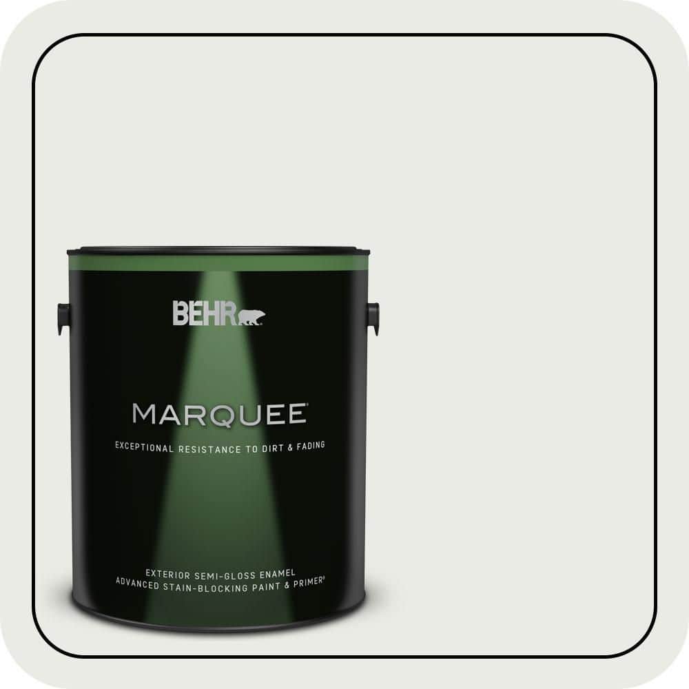 BEHR MARQUEE 1 gal. #PPU12-12 Gallery White Semi-Gloss Enamel Exterior Paint & Primer
