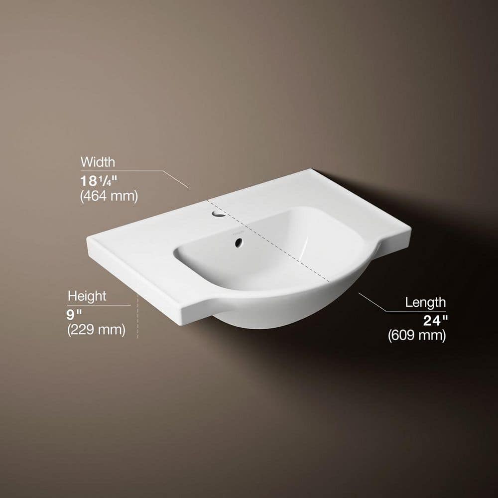 KOHLER Veer 24 in. x 18.25 in. Pedestal Bathroom Sink in White Vitreous China (3)