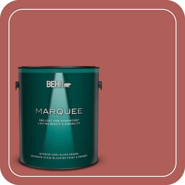 BEHR MARQUEE 1 gal. #T12-1 Prairie Poppy Semi-Gloss Enamel Interior Paint & Primer (2)
