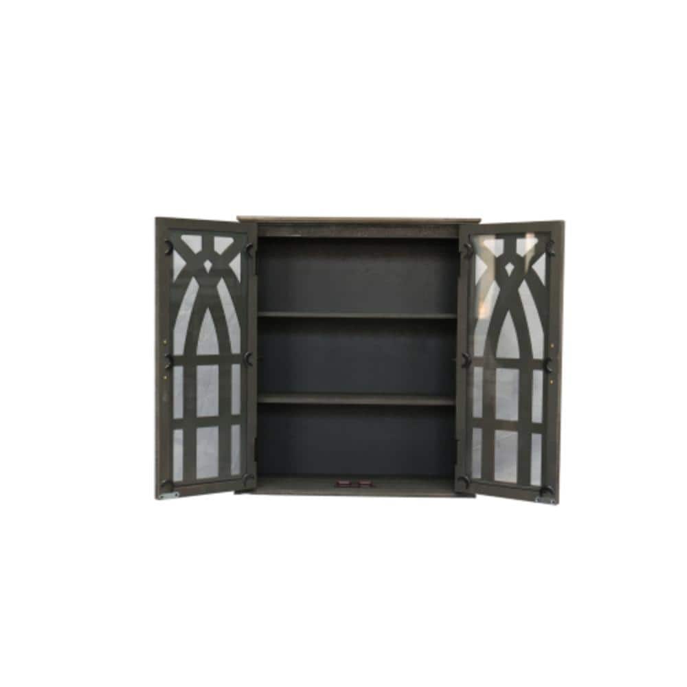 Unbranded 21.26 in. W x 8.46 in. D x 24.61 in. H Bathroom Black Linen Cabinet