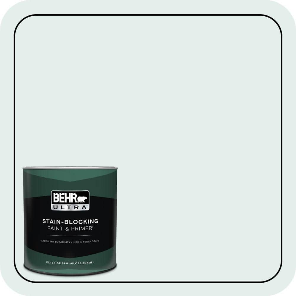 BEHR ULTRA 1 qt. #530E-1 White Sapphire Semi-Gloss Enamel Exterior Paint & Primer