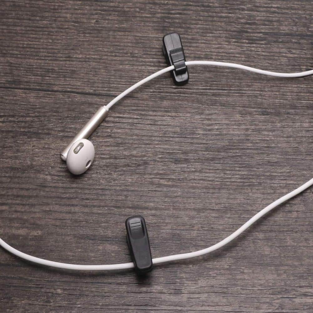 Unbranded 1 in Earphone Cable Clothing Clips for 1.5 mm Round Wires, Lightweight Plastic Cord Holders, 6-Piece (3)
