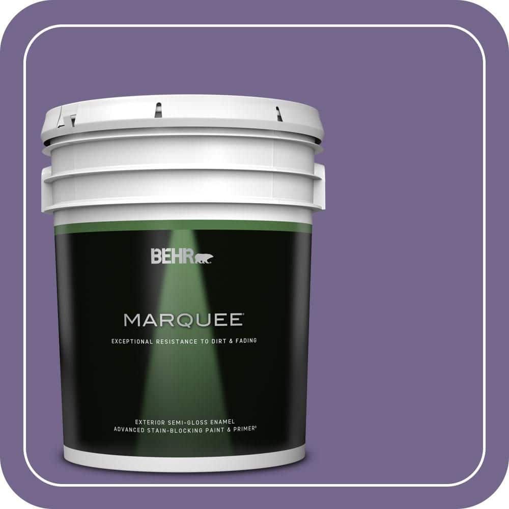 BEHR MARQUEE 5 gal. #MQ5-41 Violet Vixen Semi-Gloss Enamel Exterior Paint & Primer