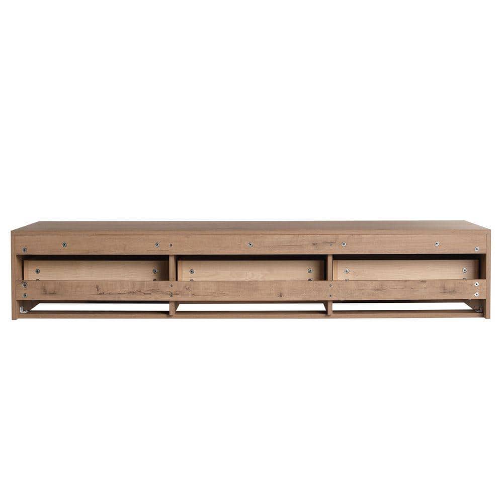 UPIKER Jacques 58.69 in. W x 17.94 in. D x 11 in. H Floating Bath Vanity Cabinet without Top in Imitative Oak Assembled (3)