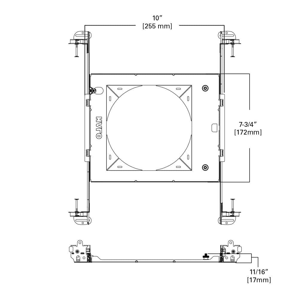 HALO HL 6 in. Mounting Frame for Round and Square Canless Recessed Fixtures (3)
