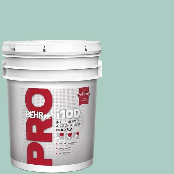 BEHR PRO 5 gal. #M440-3 Baby Aqua Dead Flat Interior Paint (2)