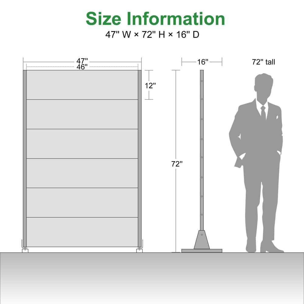 Dovelina 72 in. H x 47 in. W Wall Sculptures Outdoor Privacy Screens Garden Fence in Black (2)