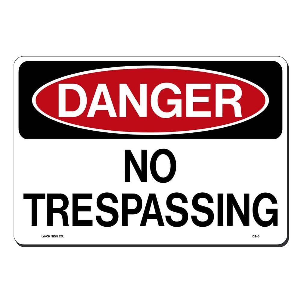 Lynch Sign 14 in. x 10 in. Danger No Trespassing Sign Printed on More Durable, Thicker, Longer Lasting Styrene Plastic