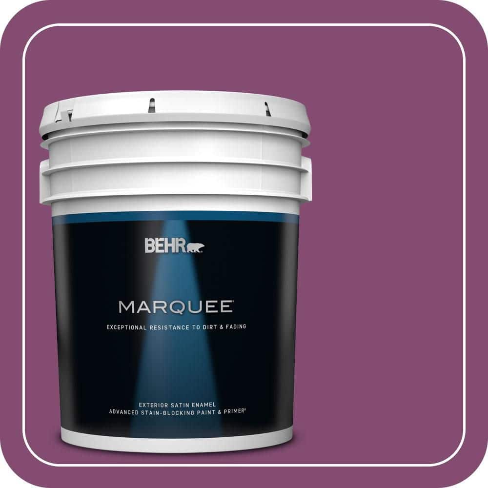 BEHR MARQUEE 5 gal. #680B-7 Sugar Plum Satin Enamel Exterior Paint & Primer