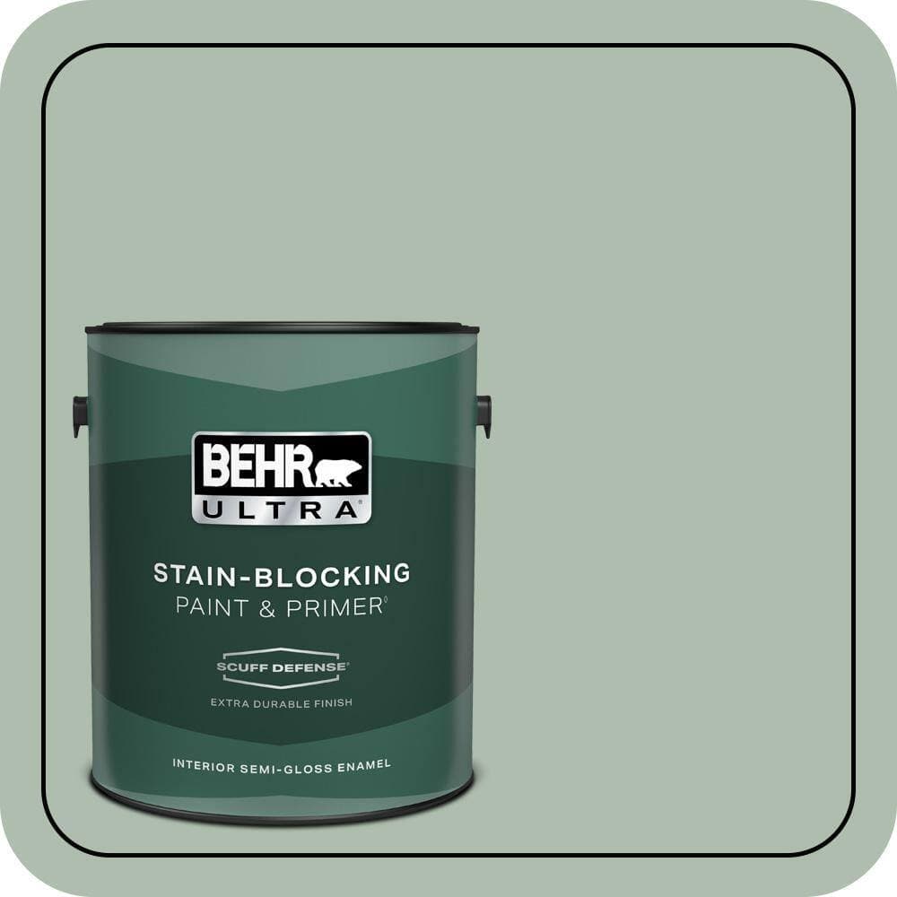BEHR ULTRA 1 gal. #450E-3 Southern Breeze Extra Durable Semi-Gloss Enamel Interior Paint & Primer