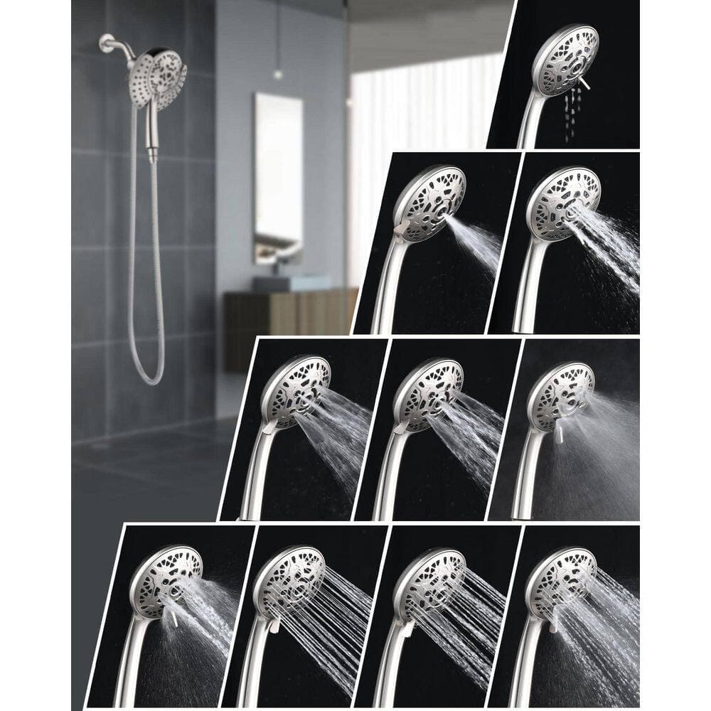 Wudkey Shower Heads with Handheld Spray Combo Included 60 in. Rotatable Stainless Steel Hose (3)