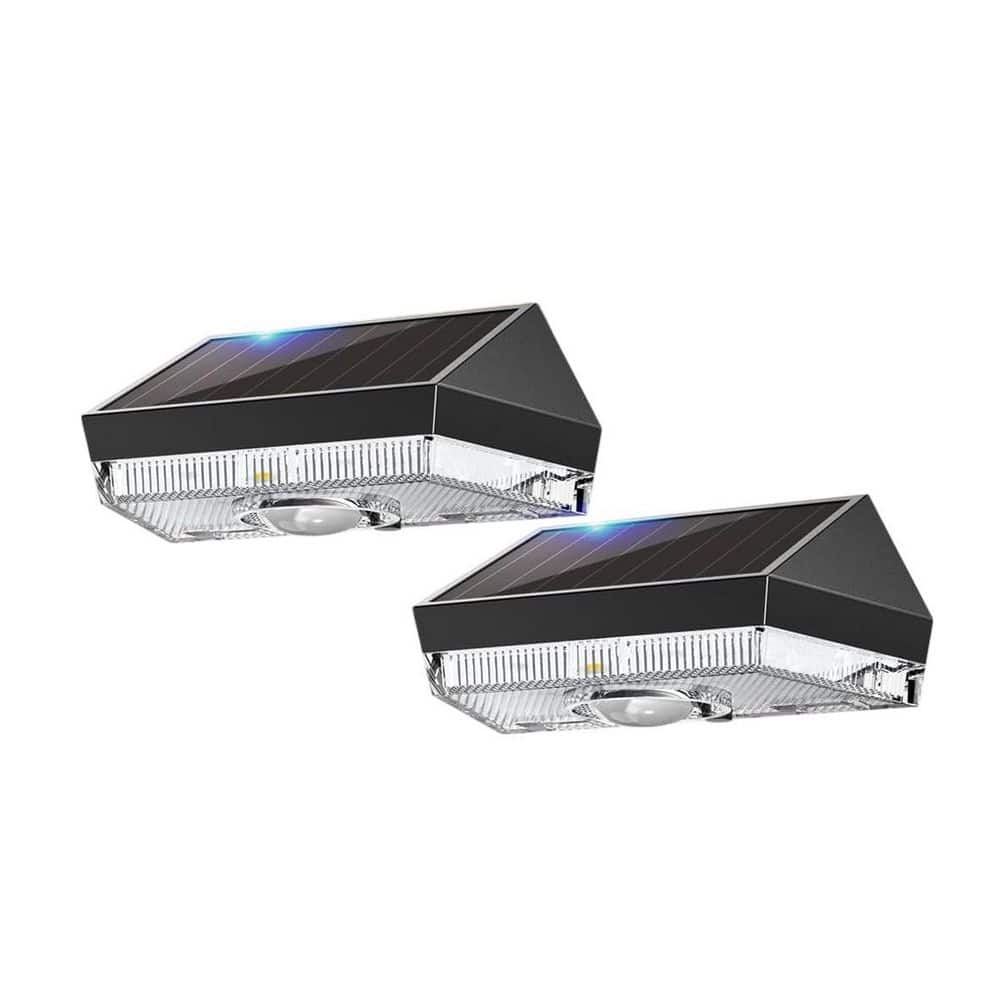 Afoxsos Outdoor Solar Fence Lights IP65 Waterproof 3000/4000/6000K RGB Lighting Modes Deck Stair Handrail Pool Wall 2-Pack (1)