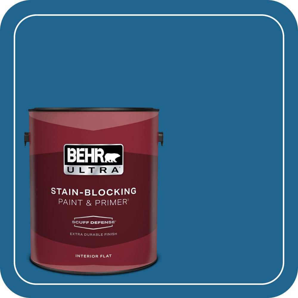 BEHR ULTRA 1 gal. #MQ5-57 Traditional Blue Extra Durable Flat Interior Paint & Primer