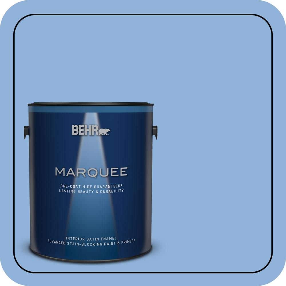 BEHR MARQUEE 1 gal. #580B-5 Cornflower Blue Satin Enamel Interior Paint & Primer