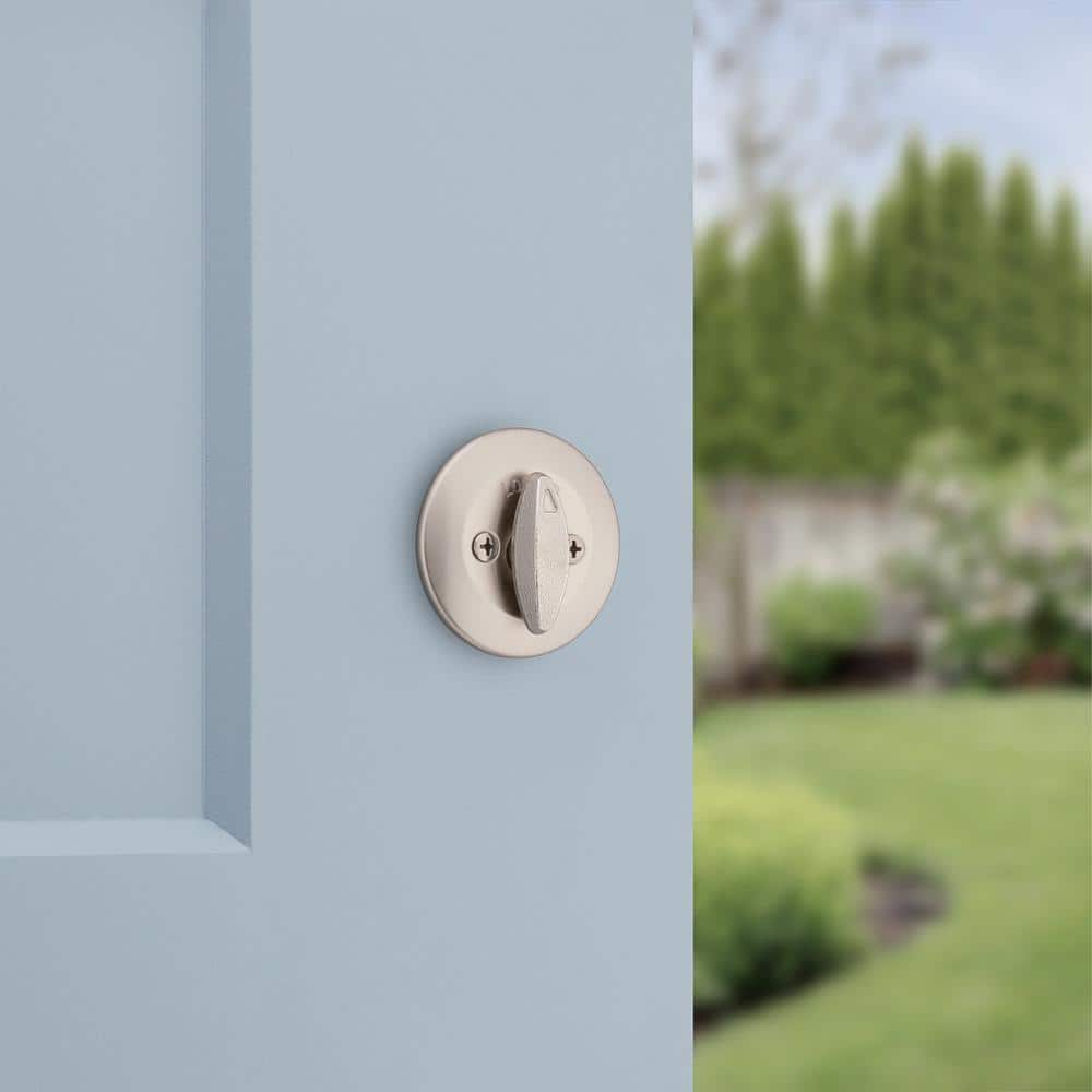 Kwikset 663 Single-Sided Deadbolt in Satin Nickel with Microban Antimicrobial Technology (3)