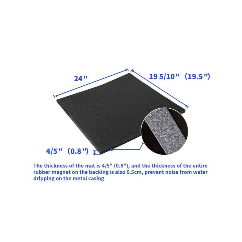 Numhew 24 in. 1-Pack Black Magnetic Style Noise Reducing AC Drip Cushion, Rainwater Absorbent, Universal Trimable AC Accessory (2)