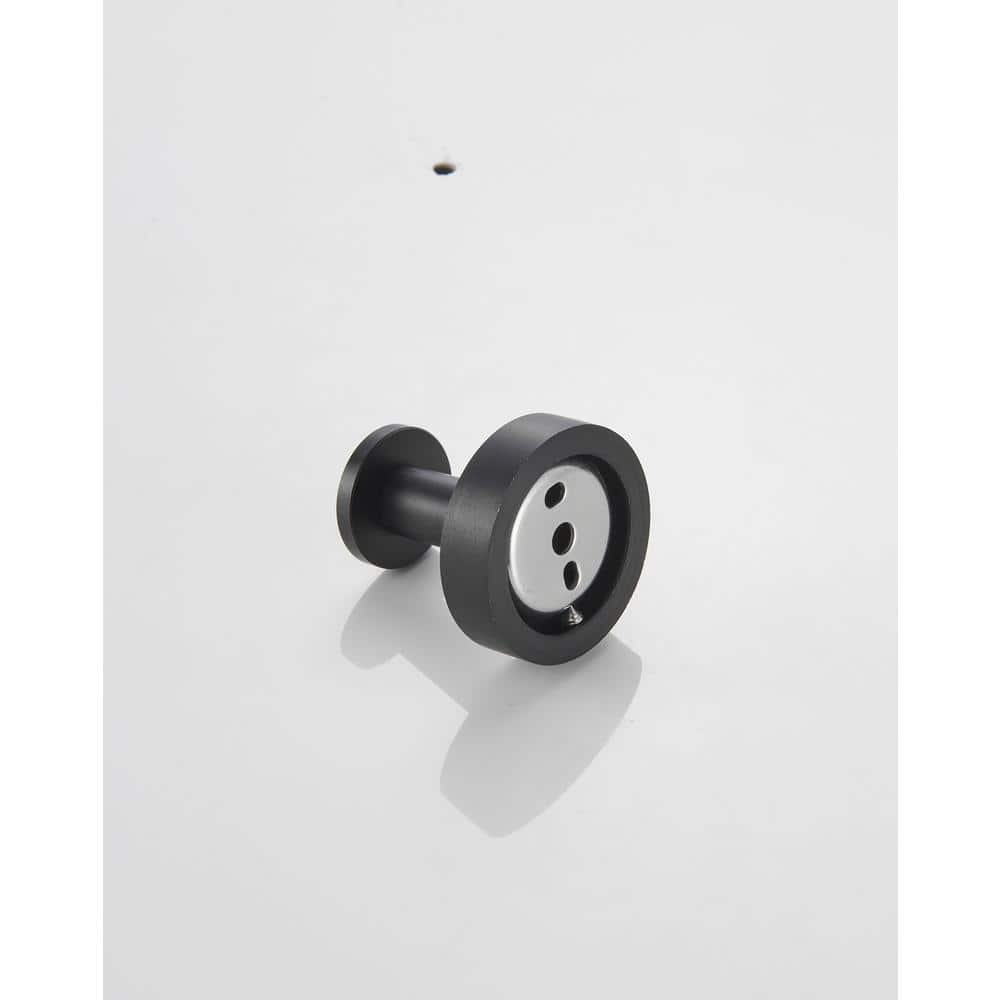 Tahanbath 4 Case Bathroom Round Knob Robe/Towel Hooks Mount Aluminum in Matte Black (3)