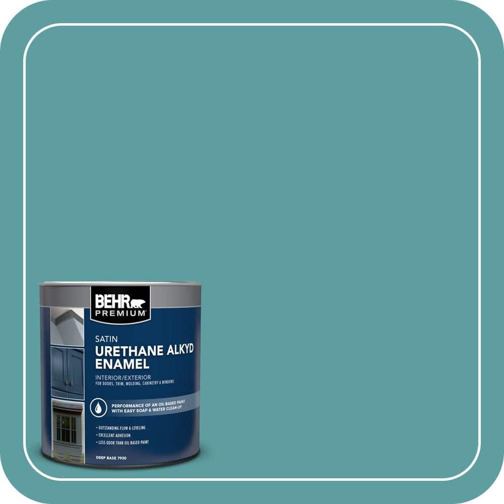BEHR PREMIUM 1 qt. #PPU13-05 Bali Bliss Satin Enamel Urethane Alkyd Interior/Exterior Paint